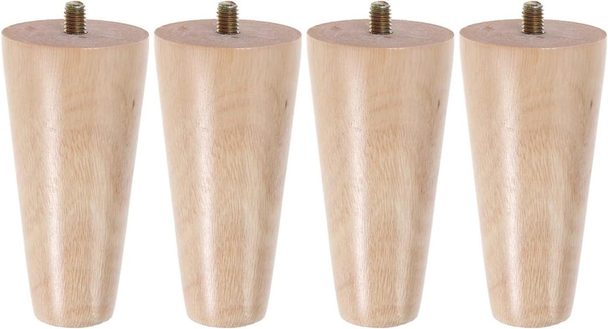 Houten Meubelpoten - Bank Steunpoten - Meubels Verhogen - Set van 4 - 10 cm Hoog - Houtkleur