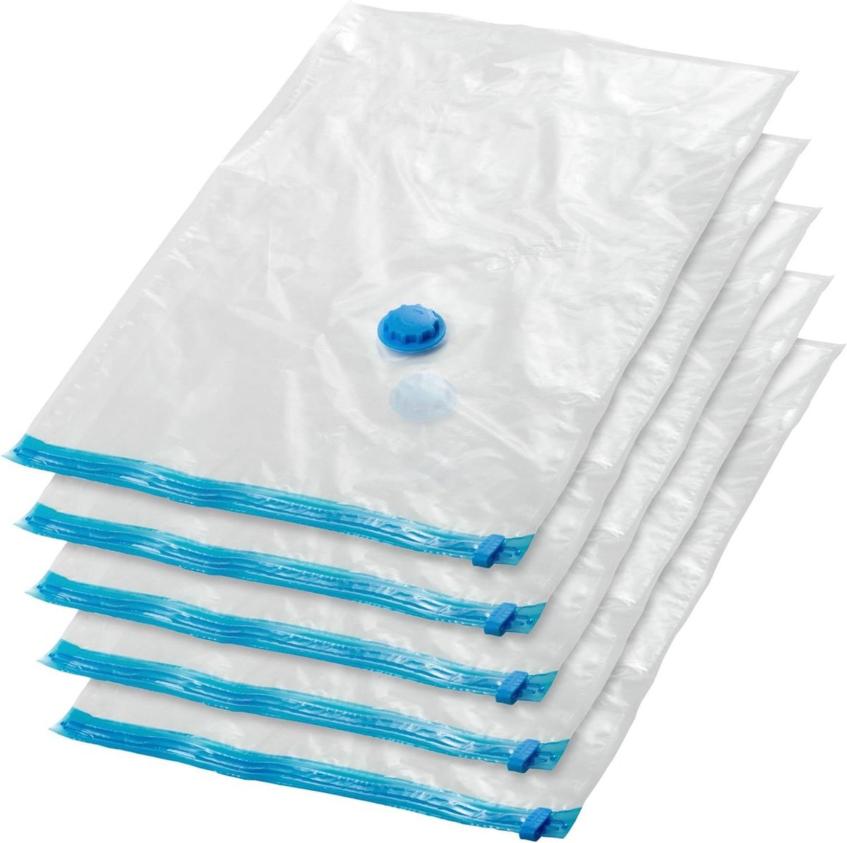 Vacuümzakken Set - Opbergzakken - Ruimte Besparen - Herbruikbaar Ventiel - 5 Stuks S - Tra