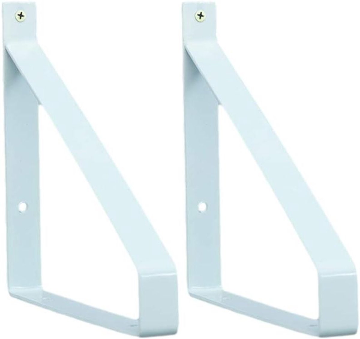 Plankbeugels Zware belasting - Regalhouder Hoeksteun - Wandmontage Decoratie - Metaal Smeedijzeren Design - 30 cm - Wit