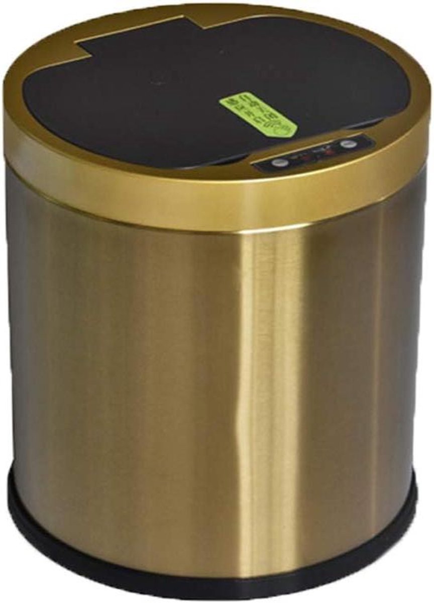 Afvalbak - Prullenbak RVS - Keuken Hygiëne - Automatische Sensor - 10 Liter - Geborsteld Goud