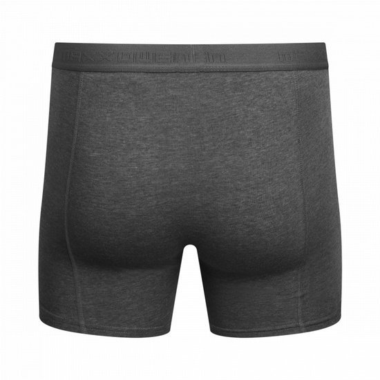 Donkergrijze boxer (achterkant), met een effen elastische tailleband.