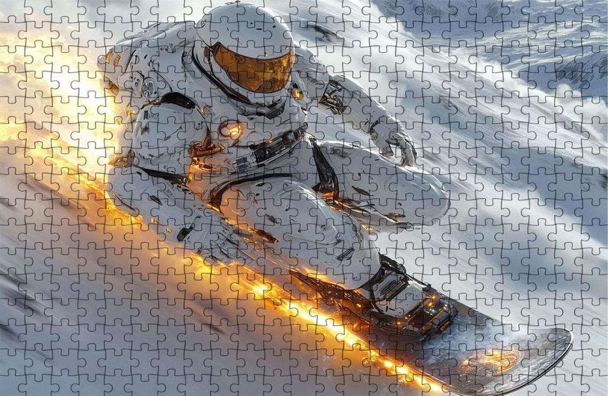 Legpuzzel 1000 Stukjes - Volwassen Puzzel Hout - Ontspannen en Plezier - Duurzame Siberische Stammen - 75x50 cm - Skiën 3
