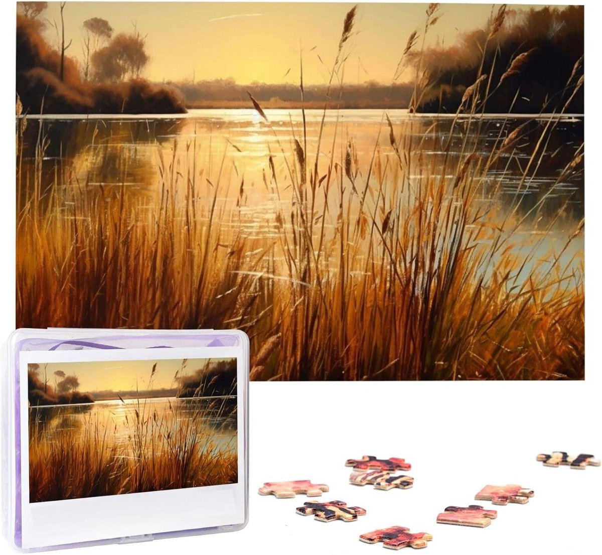 Legpuzzel - Puzzelstukjes - Ontspannen - Hoge resolutie poster - 75 x 50 cm - Wit