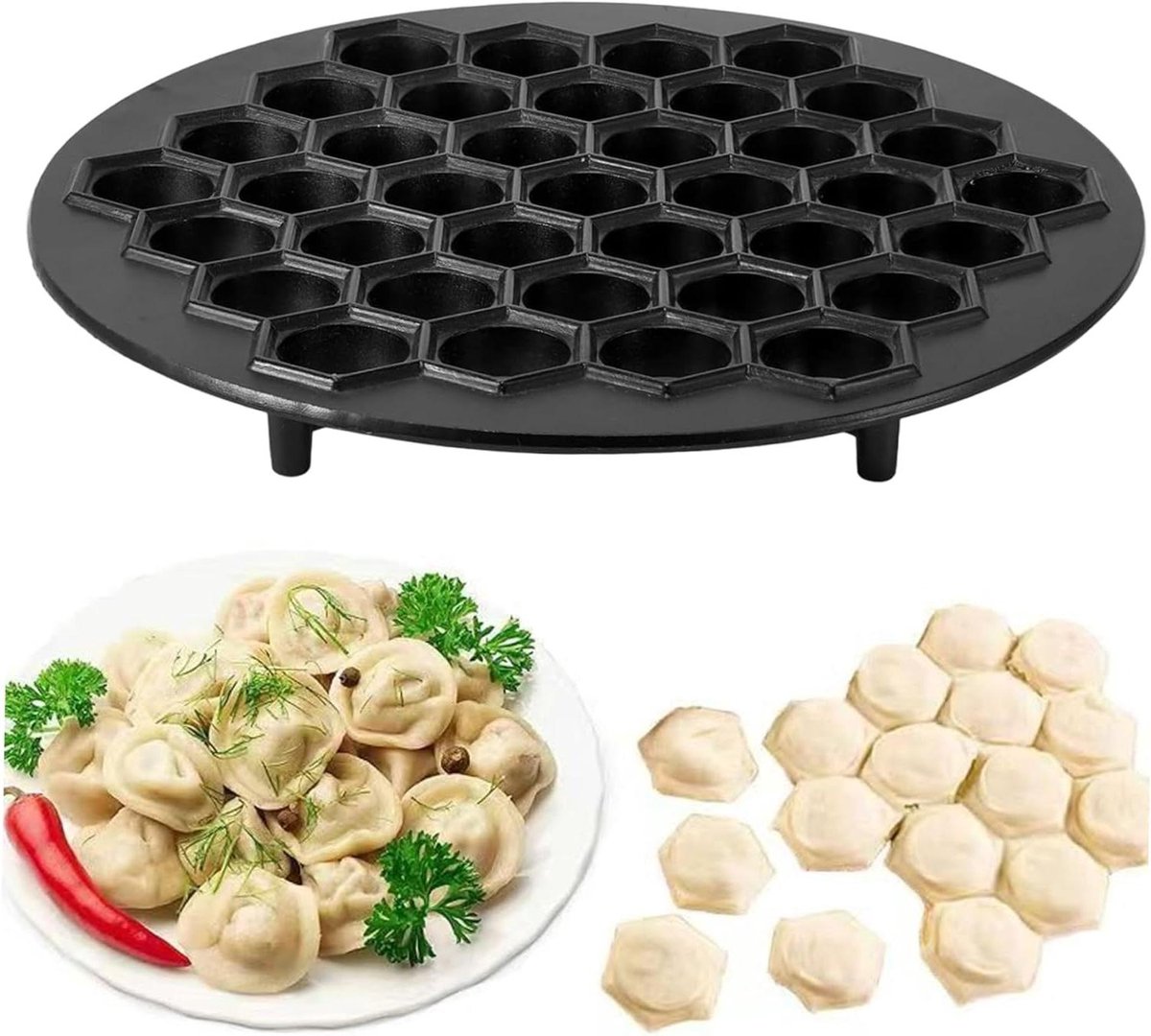 Knoedel Maker - Pelmeni Ravioli Vorm - Gevuld Gebak Maken - 37 Gaten Ontwerp