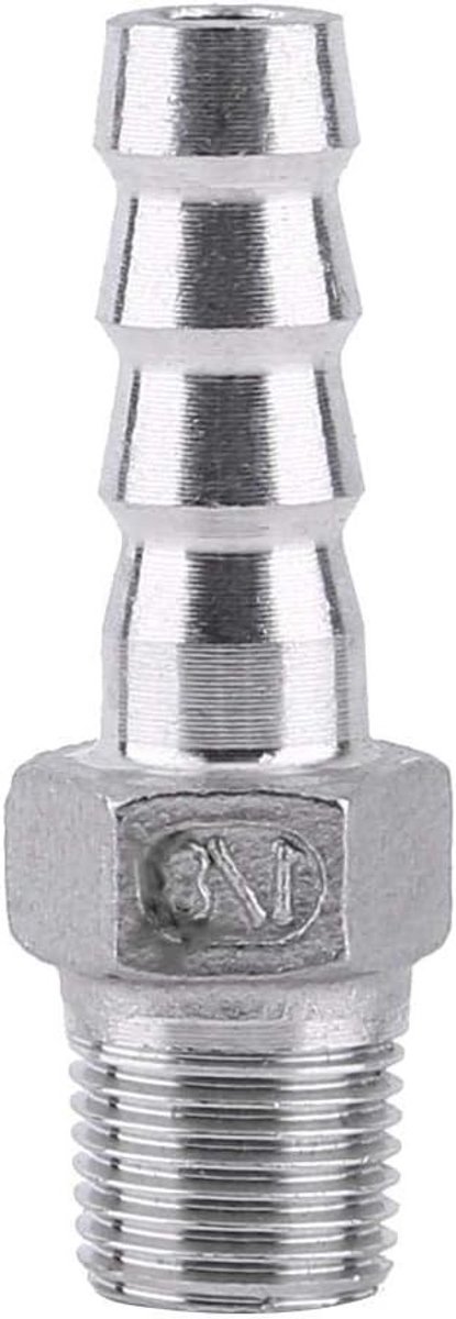 RVS Male Thread Pipe Connector voor Barb Fittings - BSP 1/8" tot 3/4" Adapter voor Luchtleidingen en Slangen