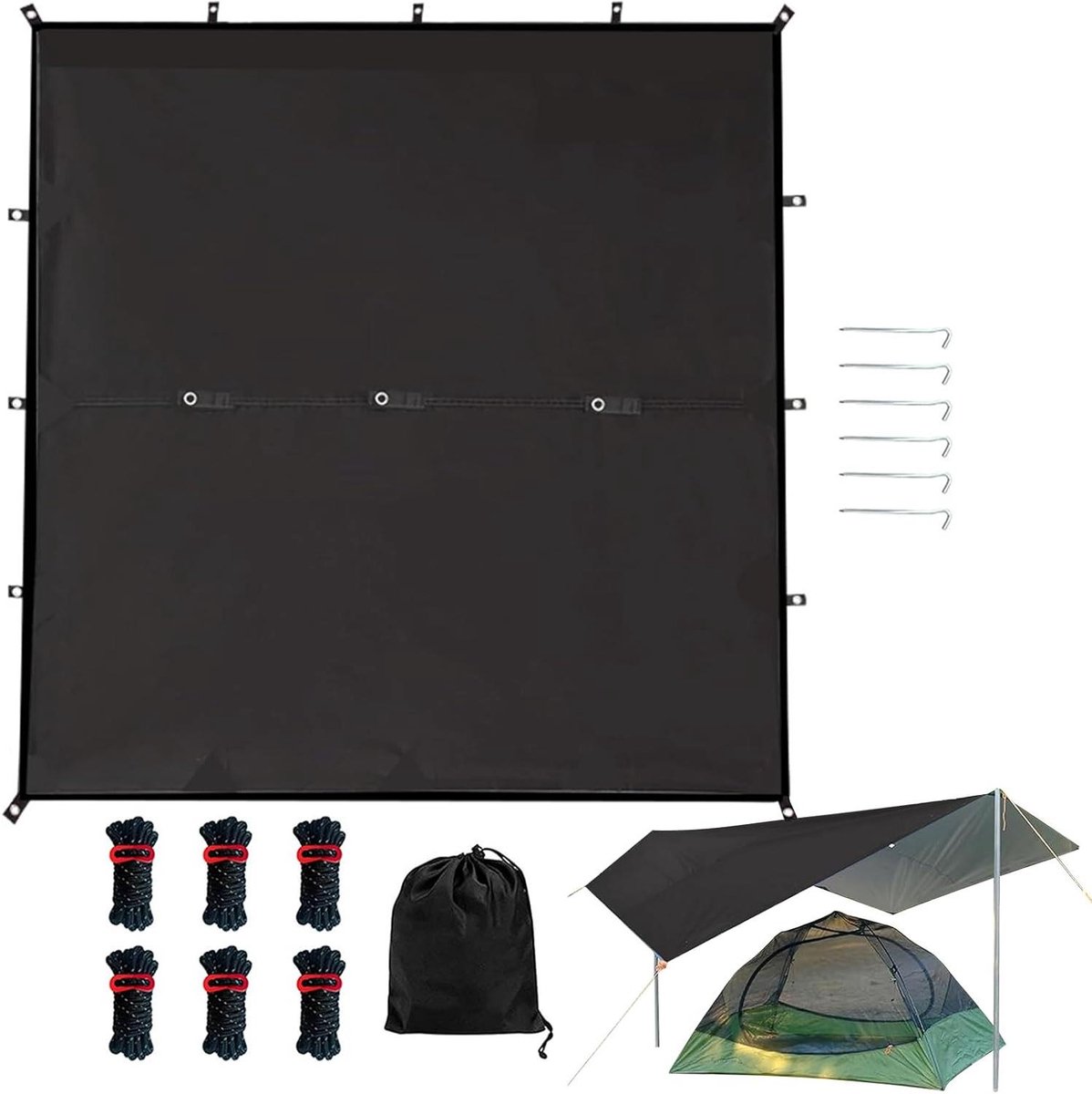 Tentzeil Waterdicht - Campingzeil Bodem - Outdoor Bescherming - Oxford Stof - 213 x 292 cm - Meerkleurig