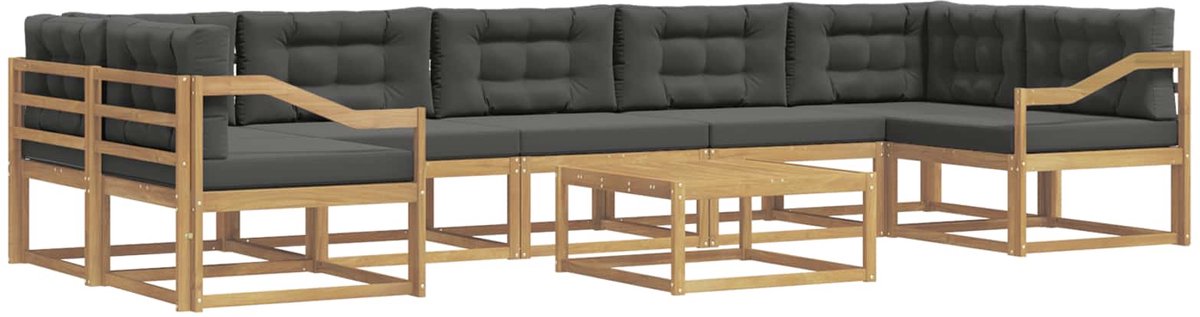 vidaXL Buiten - bank - set - 6 - st - 7-zits - Wit - en - antracietkleurig Wit en antracietkleurig