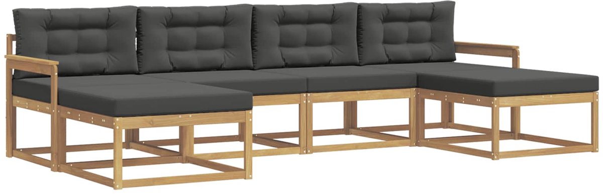 vidaXL Buiten - bank - set - 6 - st - Wit - en - antracietkleurig Wit en antracietkleurig