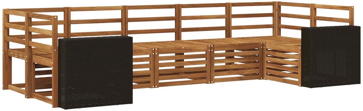 vidaXL Buiten - bank - set - 7 - st - 7-zits - Naturel - Massief - Acacia - Hout