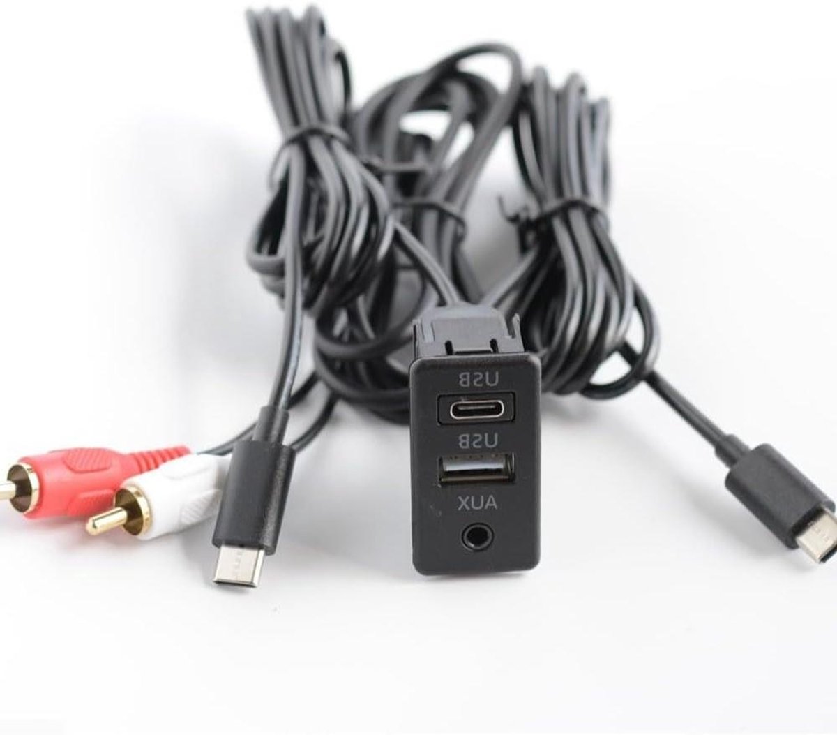 USB AUX Poort Paneel - Auto Interface Socket - Muziek Afspelen Auto - 145cm Kabeladapter