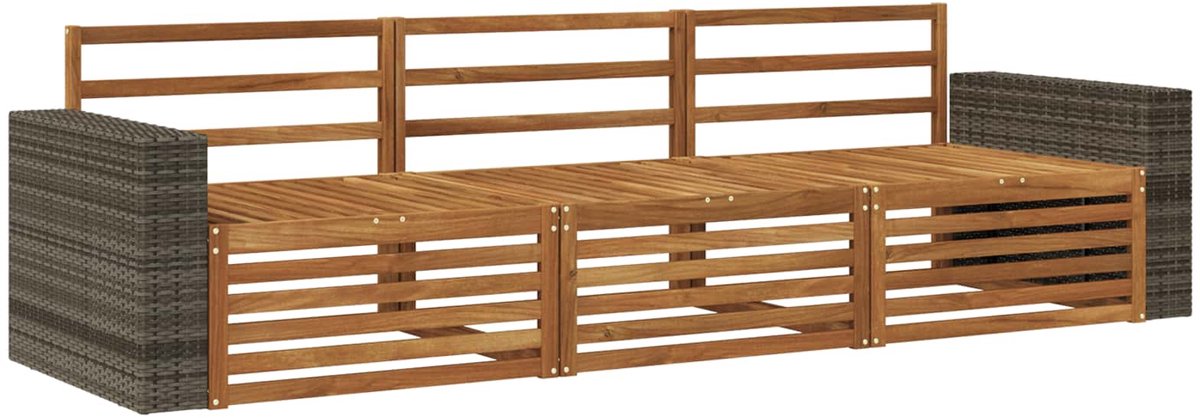 vidaXL Buiten - bank - set - 3 - st - Naturel - Massief - Acacia - Hout