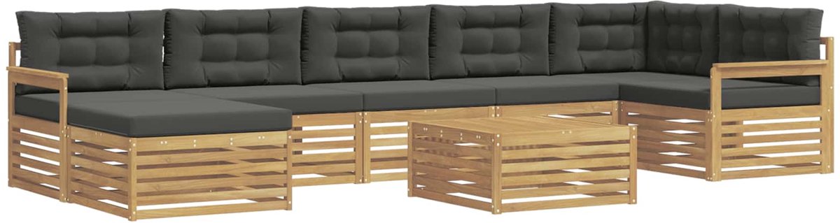 vidaXL Buiten - bank - set - 8 - st - 7-zits - Wit - en - antracietkleurig Wit en antracietkleurig