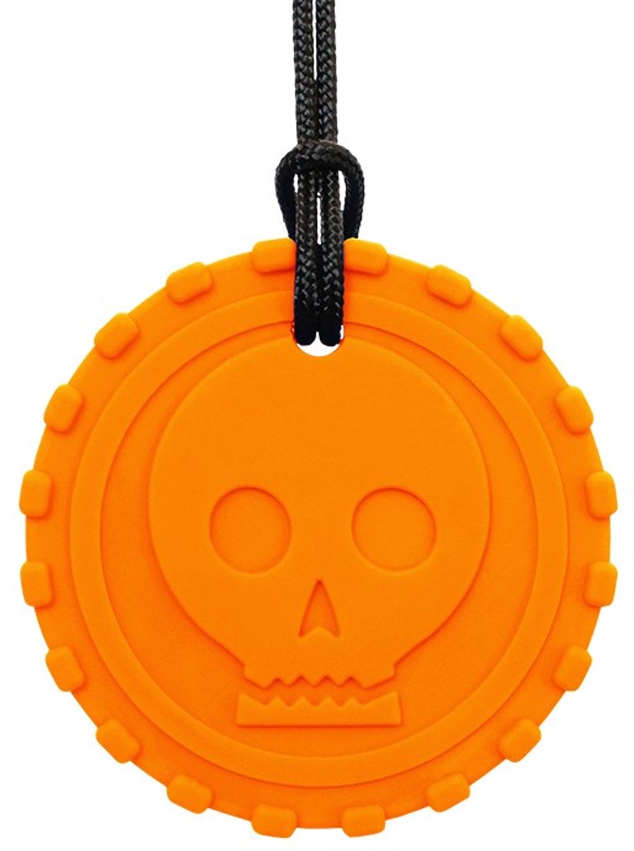 ARK Therapeutic kauwsieraad sensorisch speelgoed Pirate Coin oranje XXT.