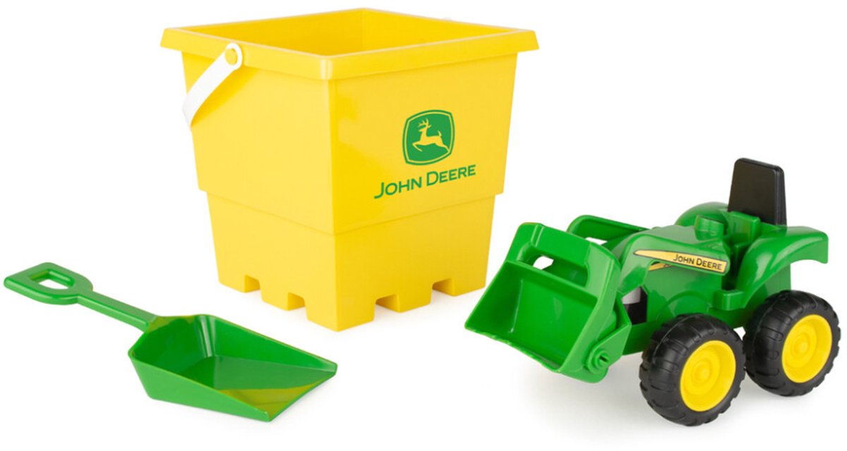 Britains zandbak speelgoed set John Deere tractor boerderij 3-delig.