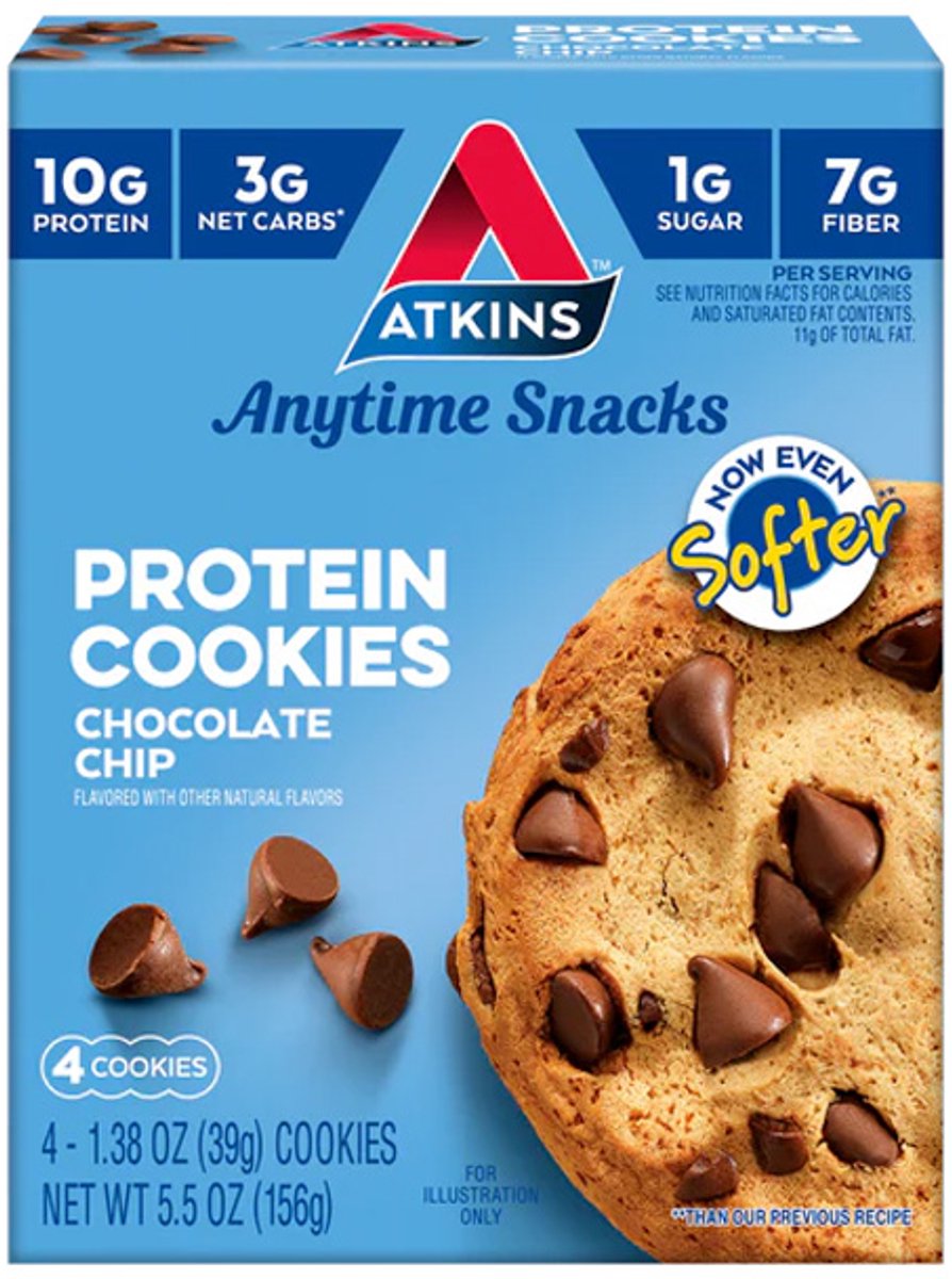 Atkins | Protein Cookies | Chocolate Chip | 4 x 39 gram