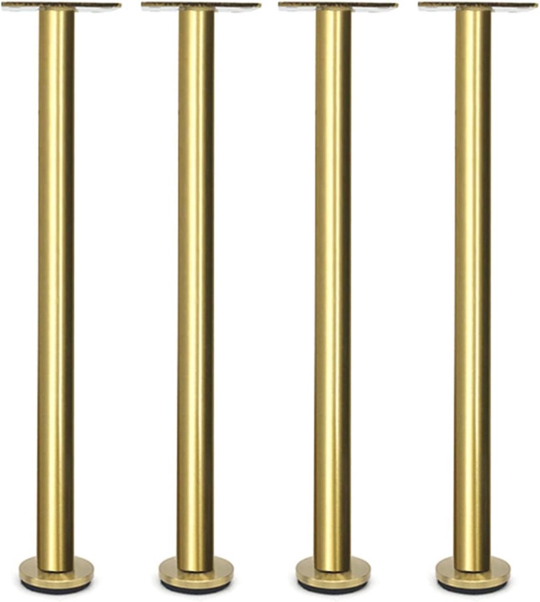 Verstelbare Meubelpoten - Kastpoten Tafelpoten - Meubels Monteren - Roestvrij Staal - 420mm Hoogte - Goud