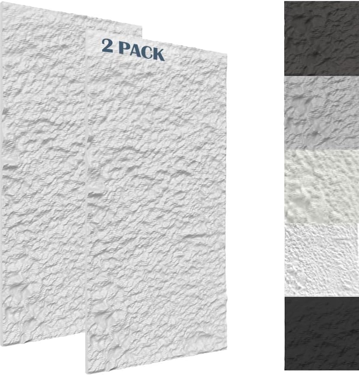 Aufun 3D wandpanelen steenlook, dunne steenafwerking wandbekleding voor binnen, lichte wandpanelen met steenimitatie, geschikt voor woonkamer, keuken, badkamer en slaapkamer, 2 stuks wit crèmekleur