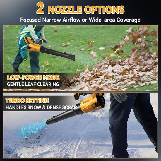 Accu Bladblazer - Elektrische Tuinblazer - Tuin Schoonmaken - Borstelloze Motor - 500 W - Voor DeWalt van Merkloos	 — afbeelding 5
