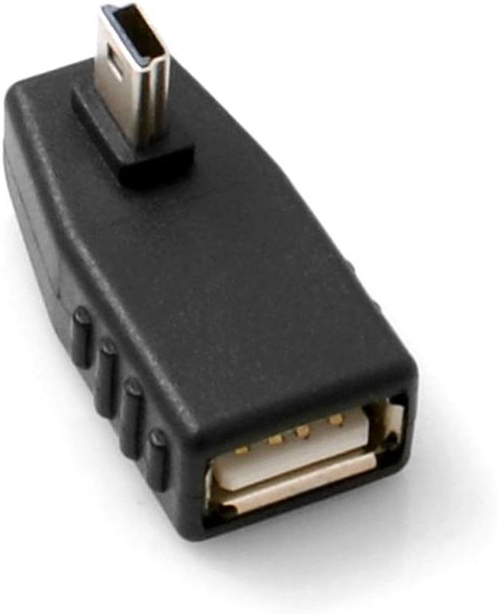 SYSTEM-S USB Adapter USB A Input to Mini USB Plug Adapter 90° Right Angle Plug Cable