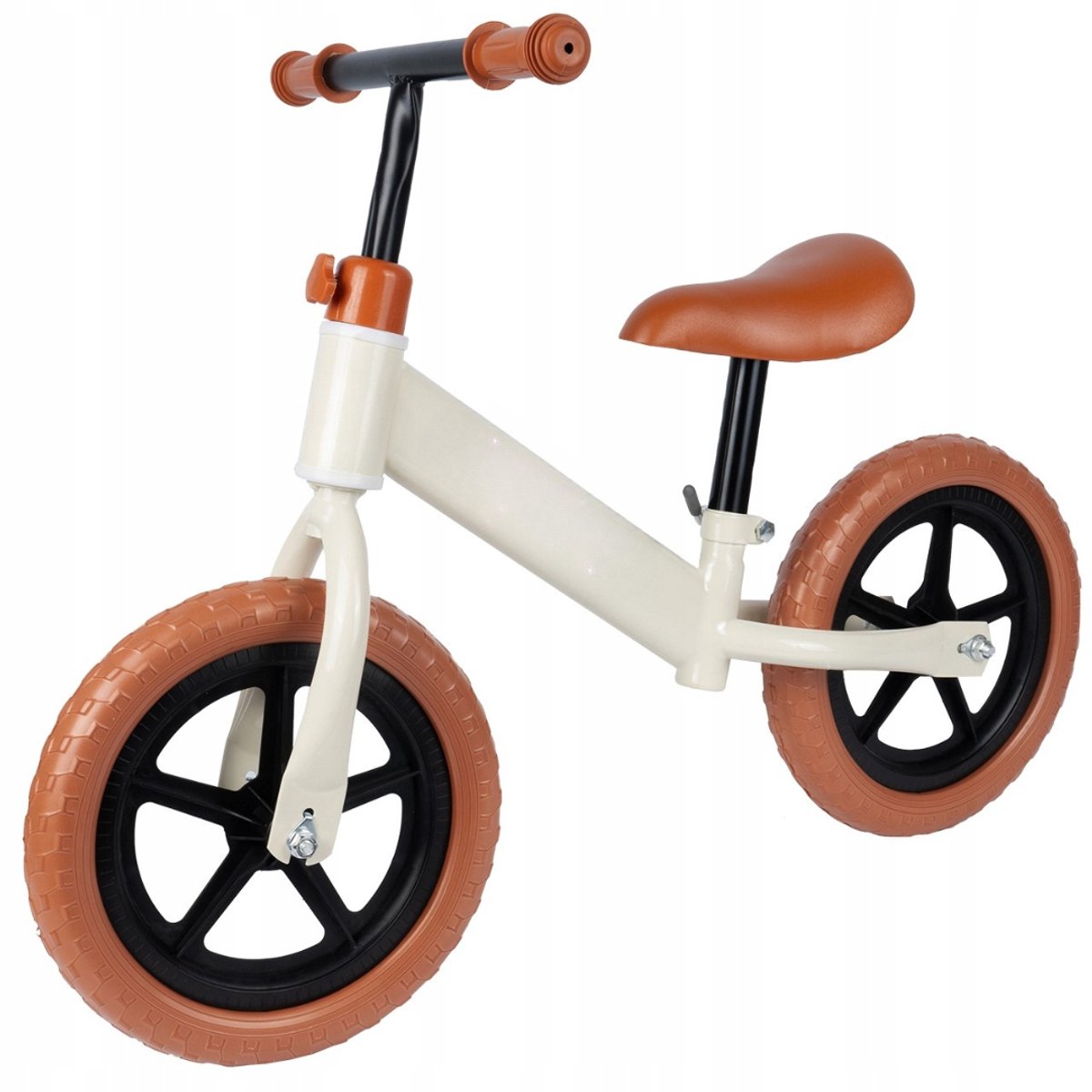 Playos® - Balansfiets - Beige - vanaf 2 jaar - tot 35 kg - Verstelbare Hoogte - Lichtgewicht - Foam Wielen - Antislip - Loopfiets - Balanceren - Balansfiets