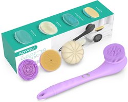 VOYOR Electric Body Scrubber - Two Way Rotating Brush Head, 4 Accessories, IPX6 Waterproof, Rechargeable, Wireless - ShopVlot