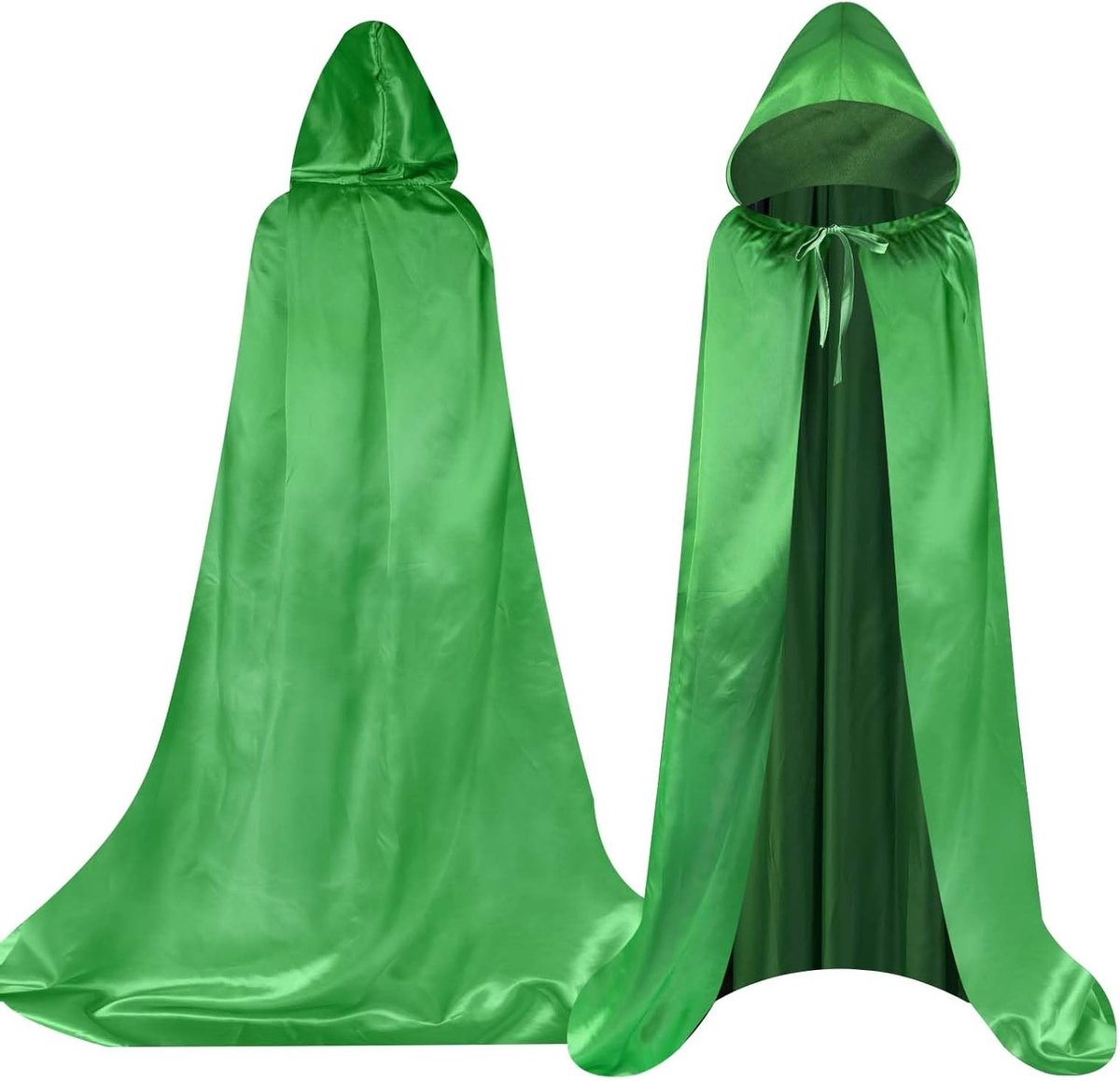 Zwarte Cape met Kap voor Volwassenen - Lange Hooded Cloak voor Halloween, Heksen Cosplay en Feestelijke Kostuums
