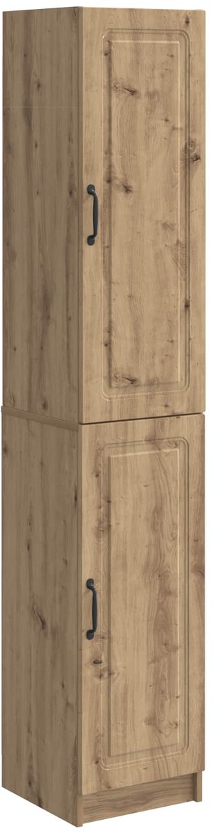 vidaXL Kast - Set - 2 - st - Artisanaal - eiken - Bewerkt - hout Artisanaal eiken