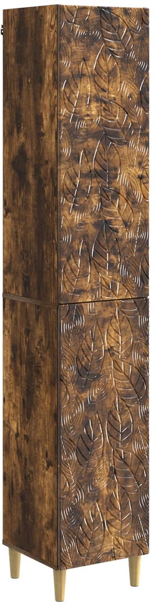 vidaXL Kast - Set - 2 - st - Gerookt - eiken - Bewerkt - hout Gerookt eiken