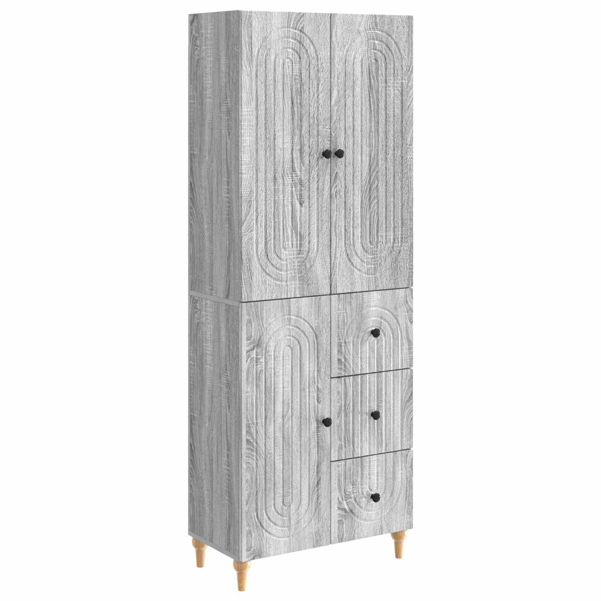 vidaXL Kast - Set - 2 - st - Grijs - Sonoma - 66 - x - 34,5 - x - 90 - cm - Bewerkt - hout Grijs Sonoma