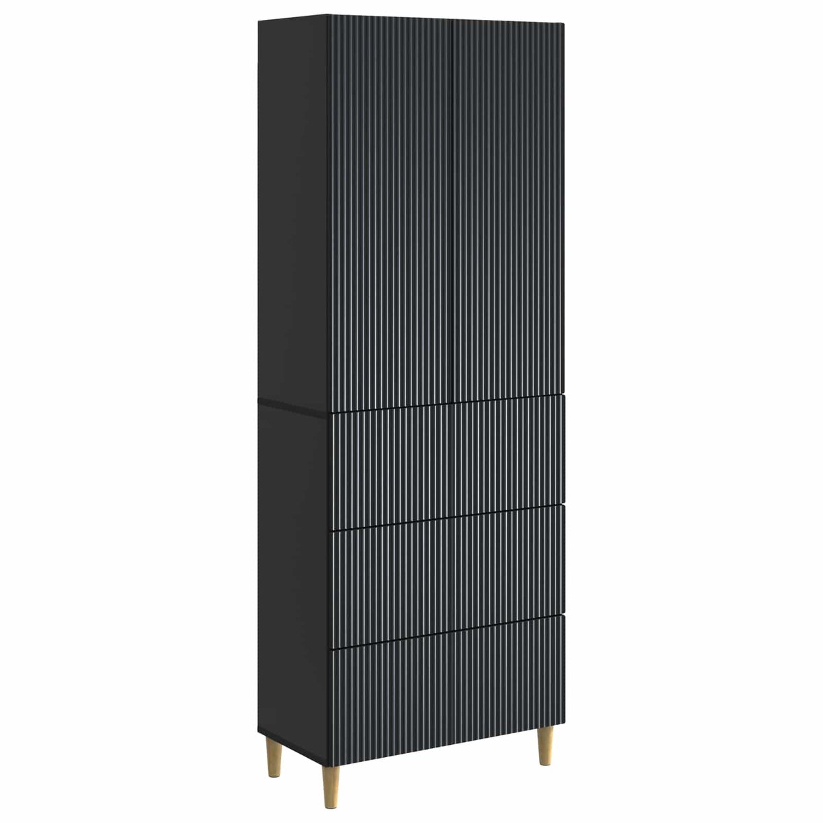 vidaXL Kast - Set - 2 - st - Bewerkt - hout Zwart