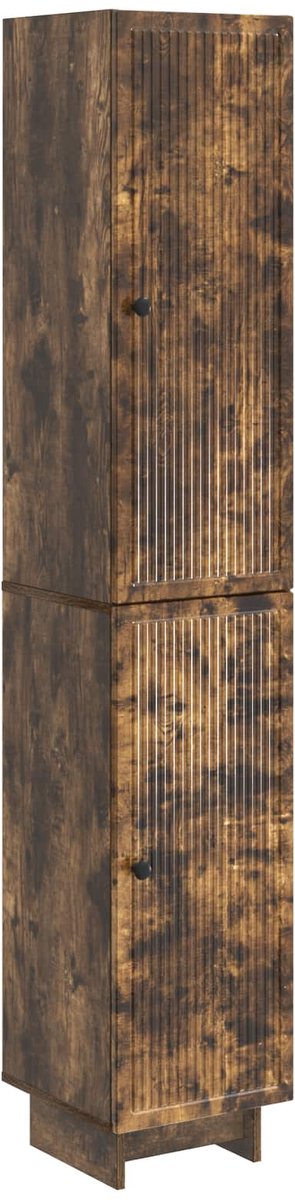 vidaXL Kast - Set - 2 - st - Gerookt - eiken - Bewerkt - hout Gerookt eiken