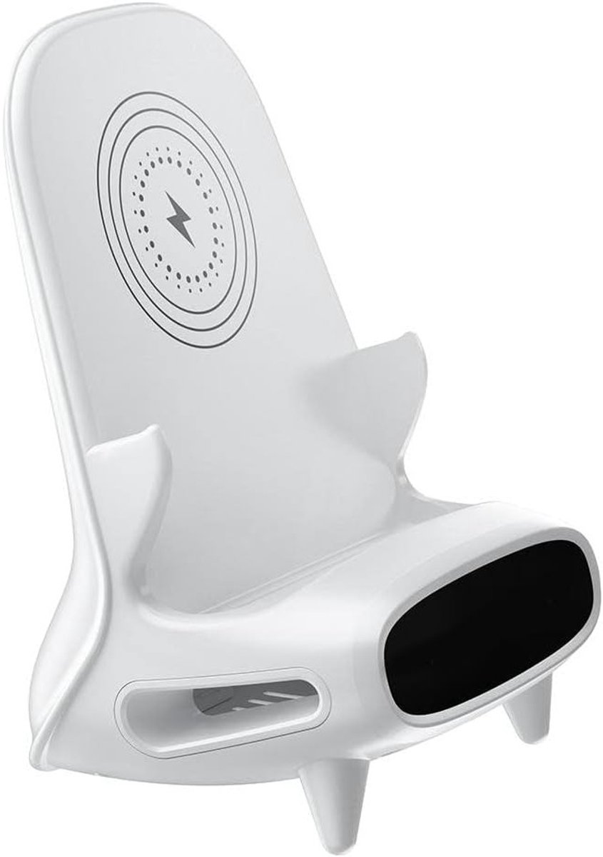 Draadloos Oplaadstation voor Mobiele Telefoons, 15W Snellader met Bluetooth Speaker Functie, Draagbaar Oplaadstation voor Thuis en Op Reis