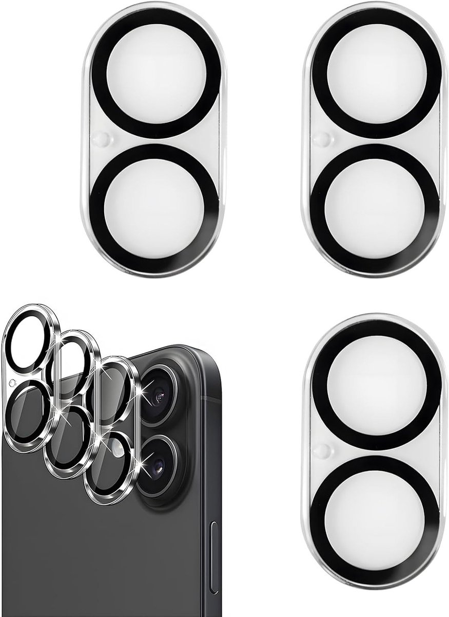 Camera Bescherming voor iPhone 16 en iPhone 16 Plus, 9H Hardheid, Ultra Duidelijk Glas, Anti-Kras en Nachtfotografie Vriendelijk, 6.1 en 6.7 Inch