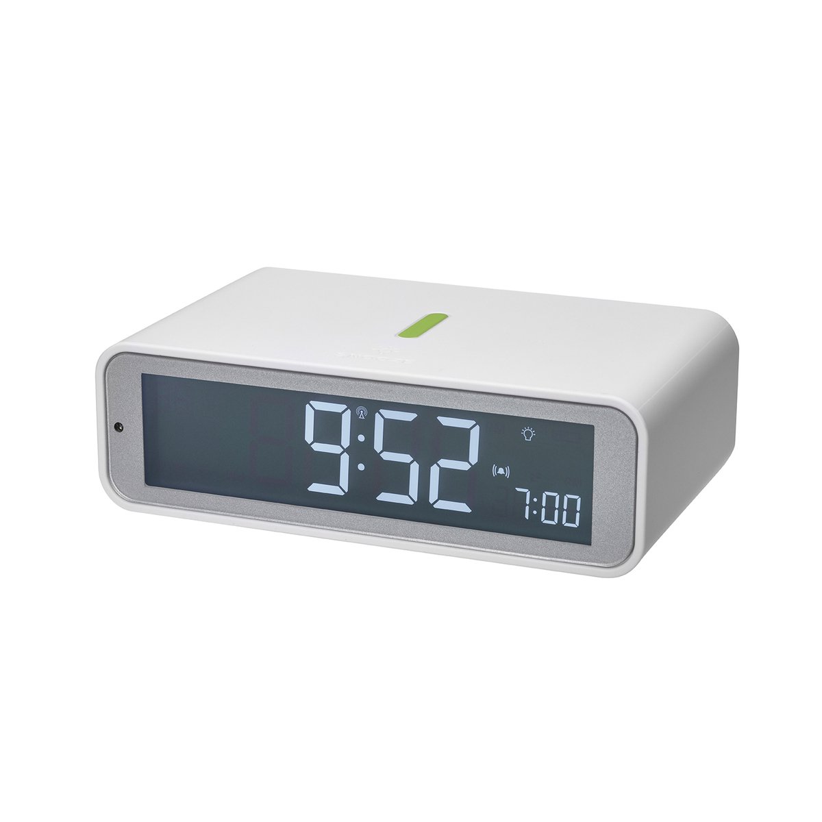 TFA Dostmann 60.2560.02 - Wekker - Digitaal - Zendergestuurd - Alarm - Snooze - Zachte permanente nachverlichting - Cijfers - Wit