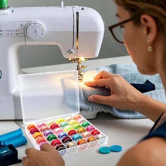36-delige spoeltjesset met opbergdoos voor naaimachines, kleurrijke spoeltjes voor naaiprojecten en DIY creaties, ideaal voor hobbyisten en professionals — afbeelding 3