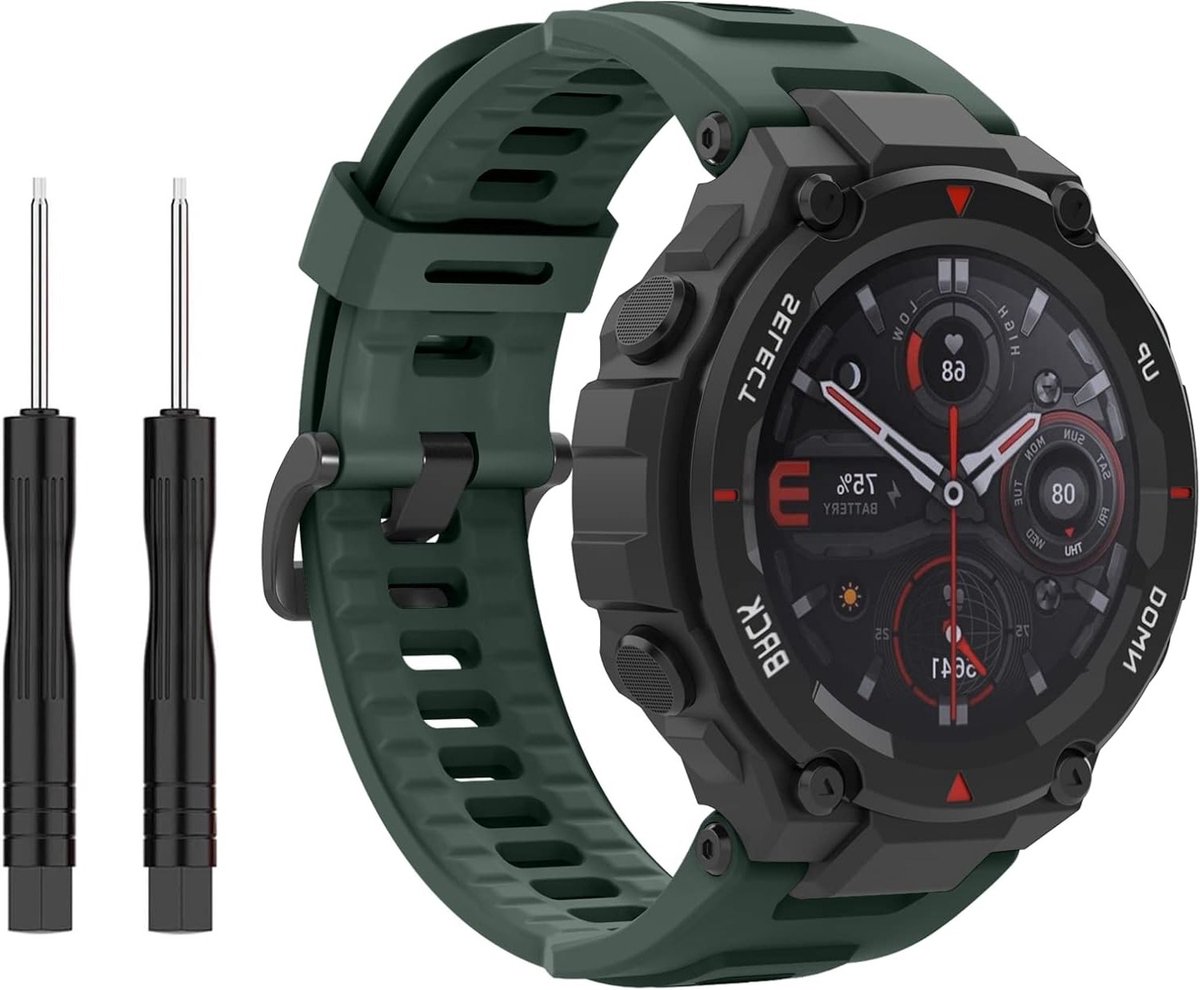 Verstelbare Zachte Siliconen Sportband voor Huami T-Rex en T-Rex Pro, Vervangbare Horlogeband voor Actieve Lifestyle