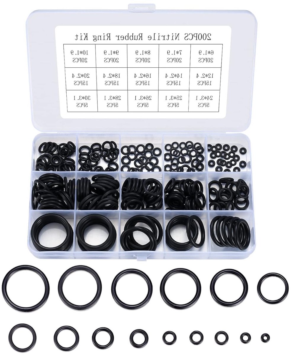 200 Stuks O-Ringen Set, 15 Maten Rubber Gaskets voor Elektrische en Loodgieterswerk, Waterdichte Afdichtingen en Isolatie O-Ringen Assortiment