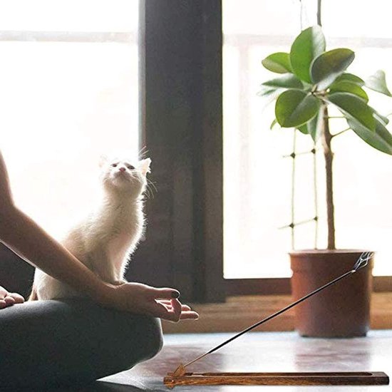 Houten Incense Stick Houder Set van 2 - Ideaal voor Meditatie, Yoga en Aromatherapie, Met Asopvang voor Binnen en Buiten van houten — afbeelding 2