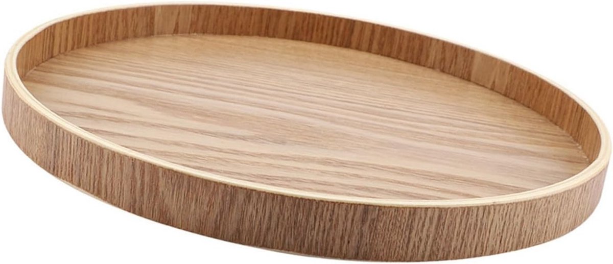 Ronde Houten Dienblad van 27 cm voor Snacks, Decoratie en Diner Servies in Hout