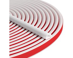 meter lange afdichtingsstrips voor deuren en ramen, zelfklevende thermische isolatiestrips, siliconen D-vormige afdichtingsstrips, vulmiddel voor kieren tussen deurkozijnen/geluidsisolatie voor ramen - wit