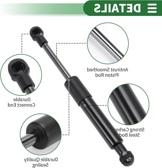 200mm Gasveren 70lbs/320N/32kg Koolstofstaal Zwart voor RV Auto Toolbox Dekk — afbeelding 4