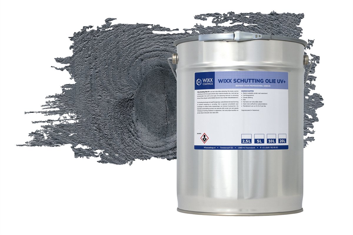 Wixx Schuttingolie UV+ - 1L - Antraciet