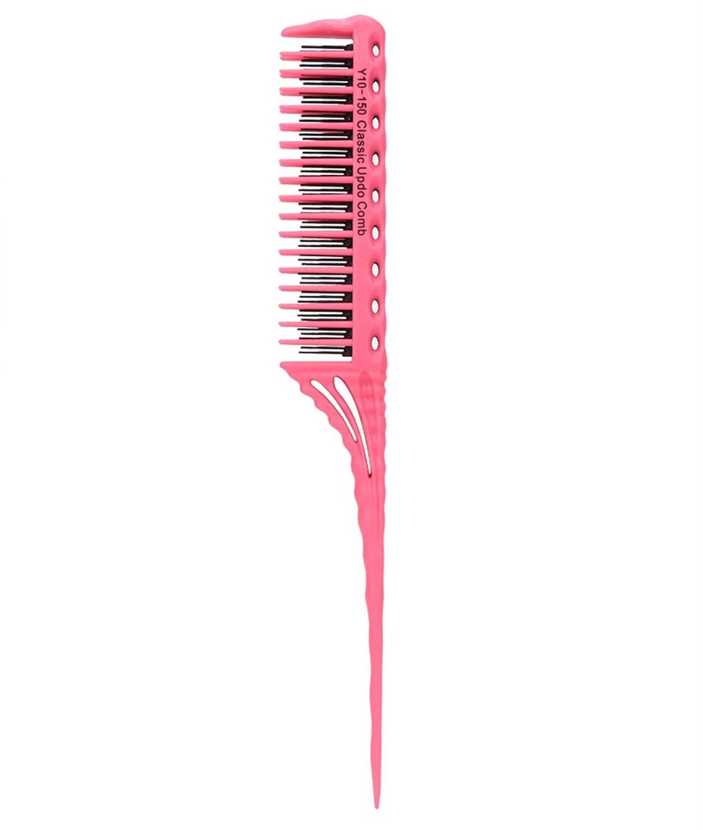 Professionele Haarstyling Kam - 3 Rijen Tanden voor Volume en Precisie (Roze)