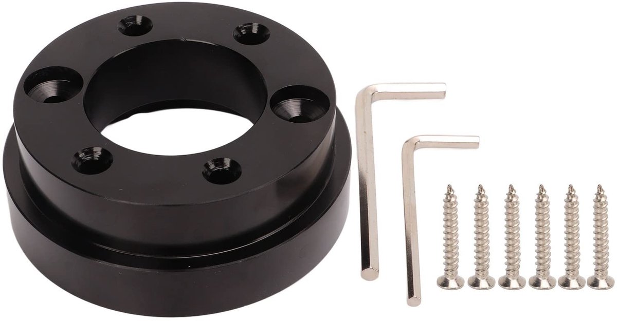 Steering Hub Adapter Plate voor Logitech G29/G920 - 70mm PCD, Zwart, Aluminium
