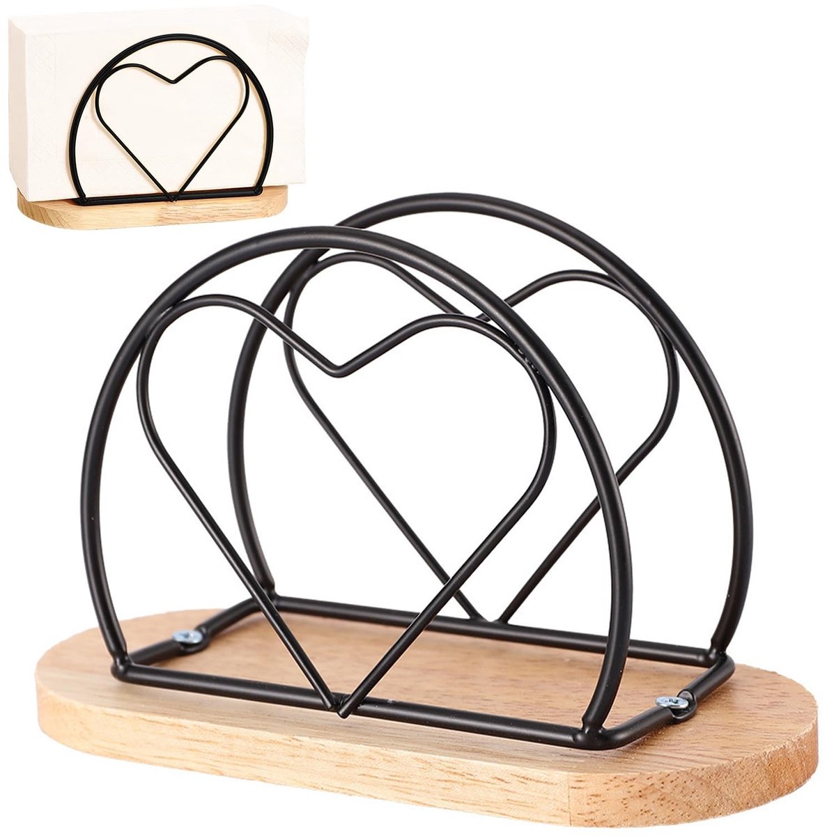 Allecto - Table Napkin Holder - Houten Servethouder - Veilig en Stabiel - 15.7 x 6.5 x 10 cm - Organiser voor Keuken - Geschikt voor Tafelgebruik