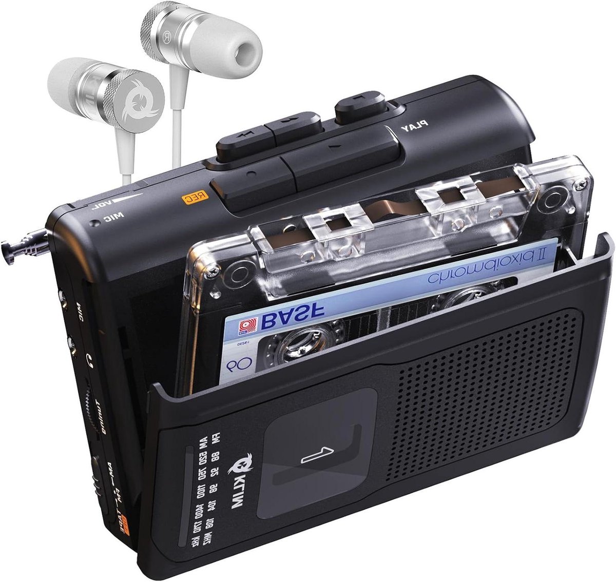Cassettebandspeler - Cassetterecorder Radio - Muziek Luisteren Opnemen - Ingebouwde Microfoon Luidspreker - 12.7 x 9.2 x 4 cm