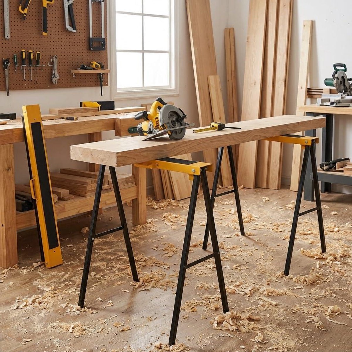 Opvouwbare Zaagbokken - Werktafels Stevig - Zagen en Klussen - Hoge Draagkracht - 377 kg - Zwart