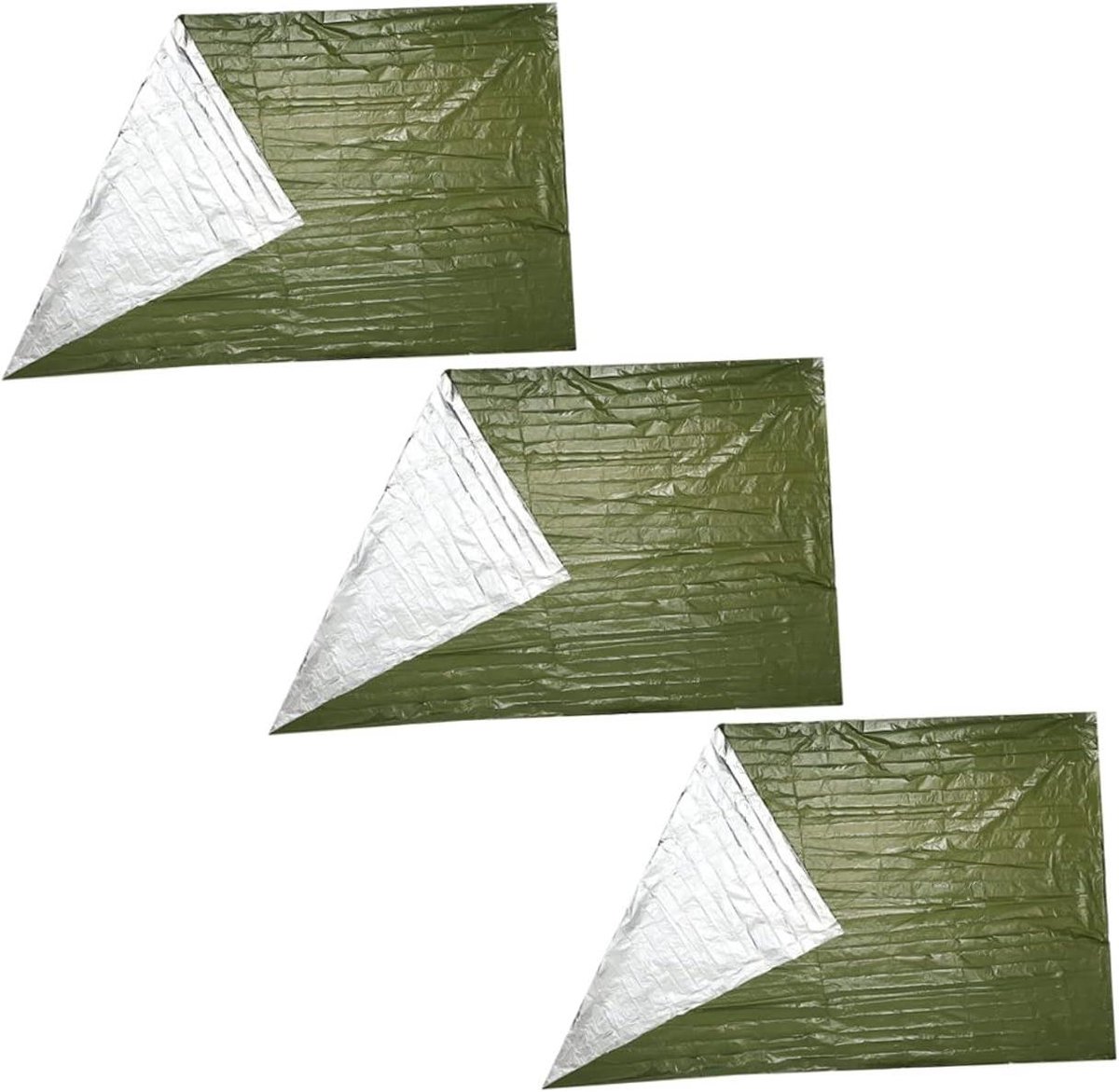 Nooddeken Set - Thermale Dekens - Outdoor Activiteiten - Waterdicht Winddicht - 210x130cm - Olijfgroen