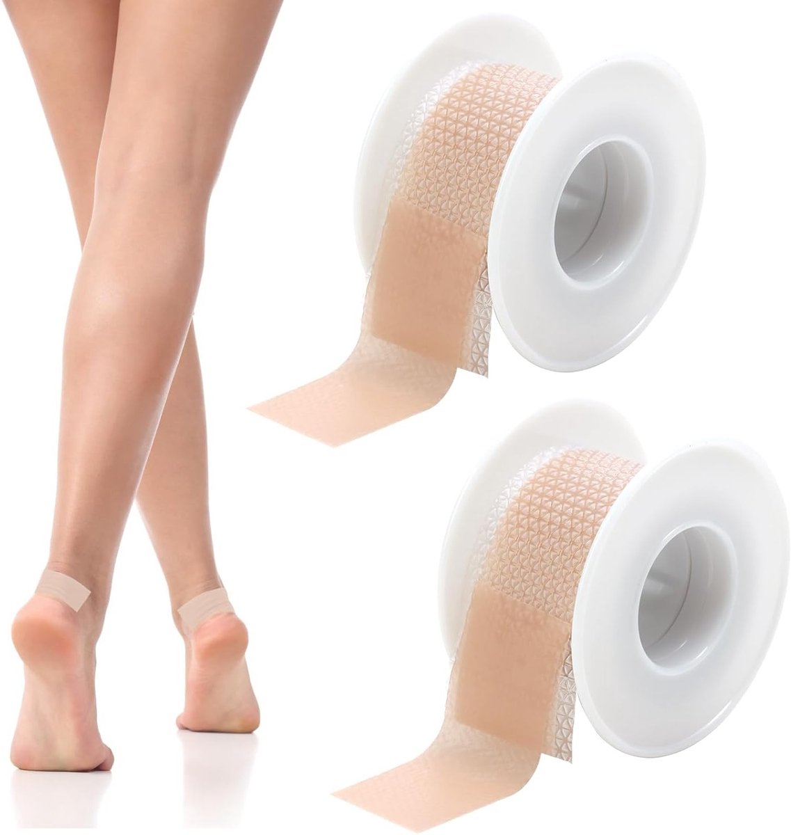 Beschermende Silicone Blister Patches voor Hielen en Blaren, Anti-Wrijving Tape voor Drukpunten, Ideaal voor Nieuwe Schoenen en Laarzen, beige, 200 cm