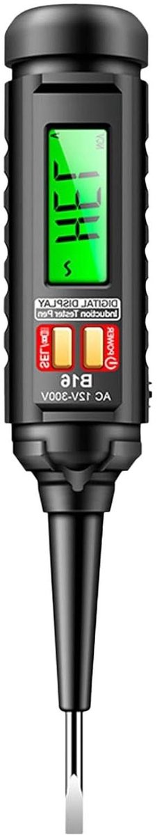 Spanningstester - Spanningsdetector - Elektrisch meten - Met zaklamp - 12-300V - Zwart